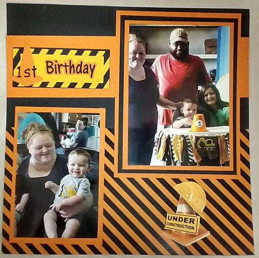 Construction Birthday Scrapbook Layout