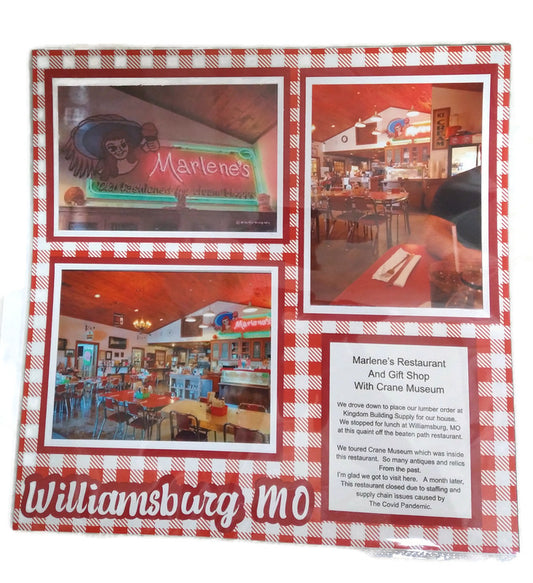 Restaurant Scrapbook Layout