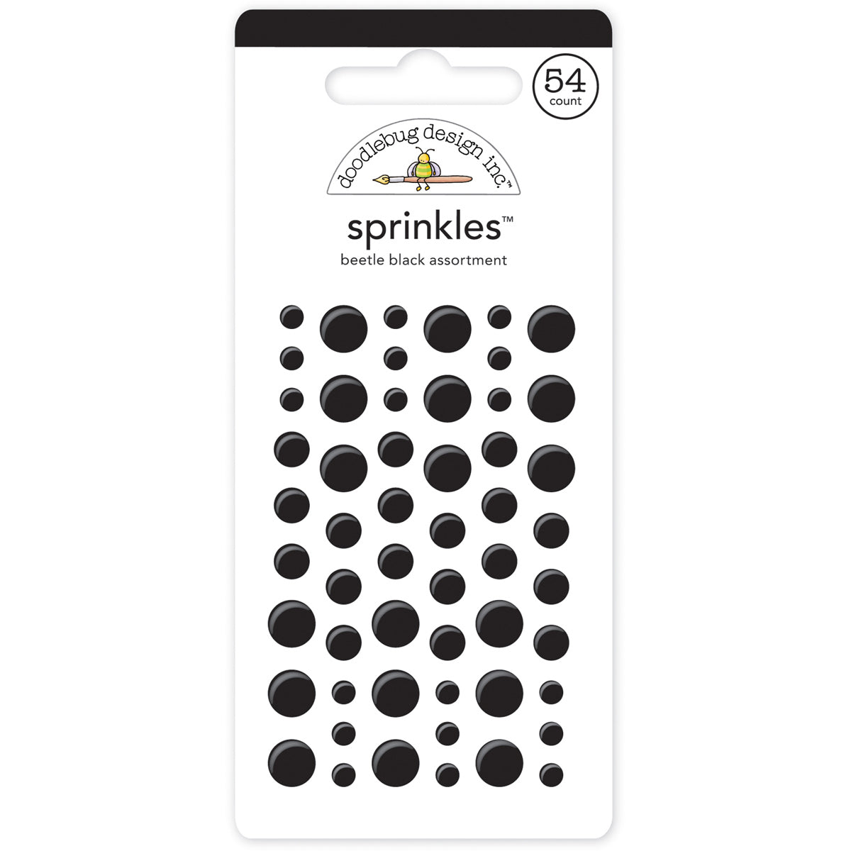 Doodlebug Beetle Black Enamel Dots