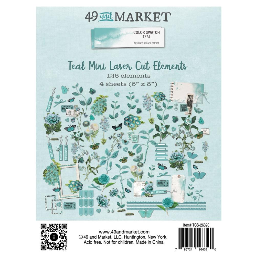 Teal Mini Laser Cut Elements - 49 and Market