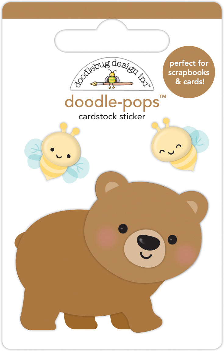 Doodlebug Great Outdoors Honey Bear Doodle Pop Stickers