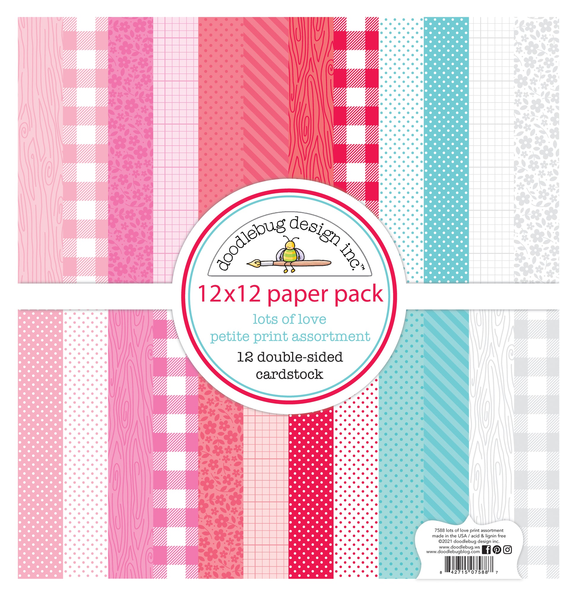 Doodlebug Lots of Love Petite Prints Paper Pack