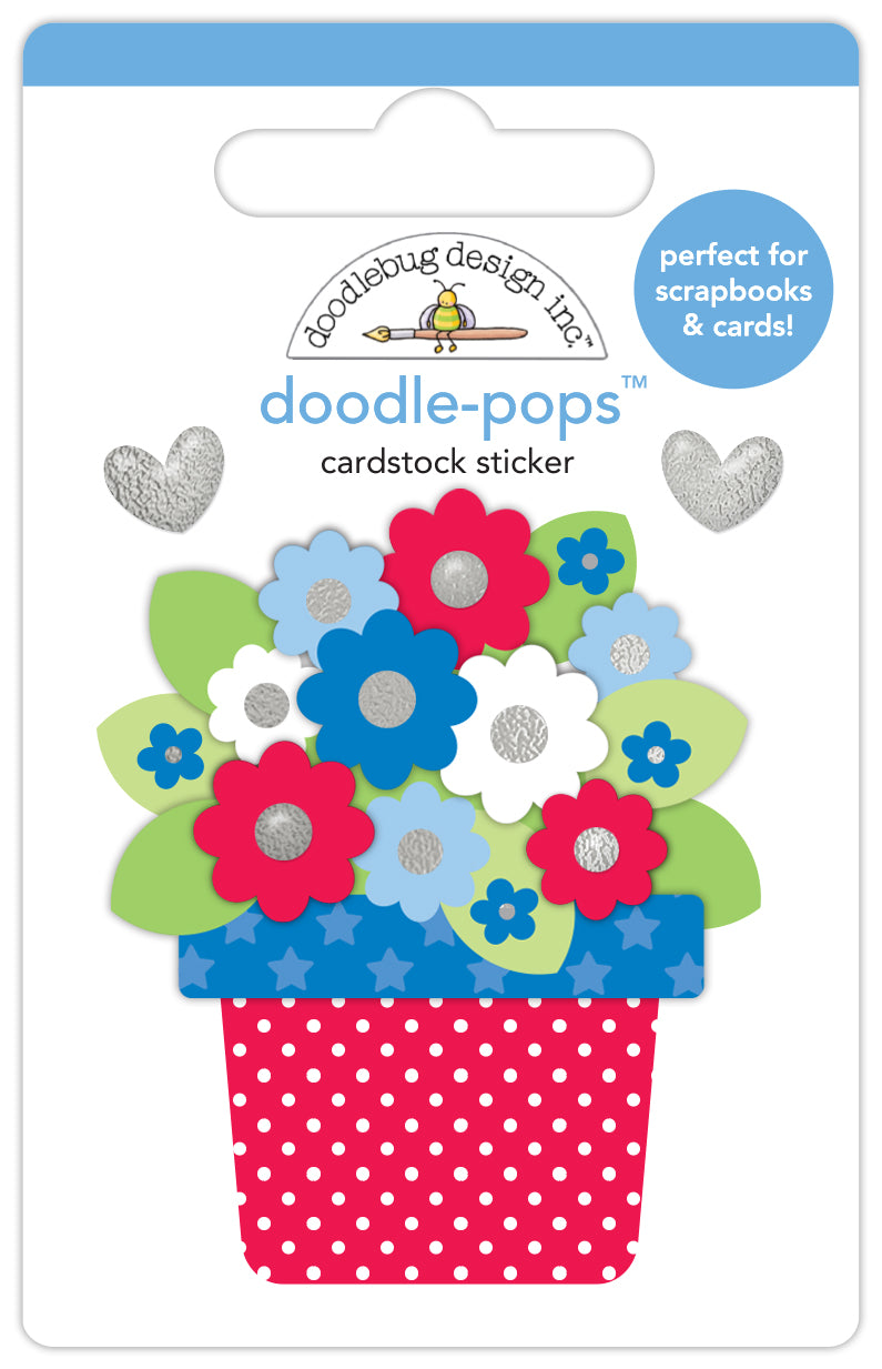 Doodlebug Festive Floral Doodle Pop Stickers