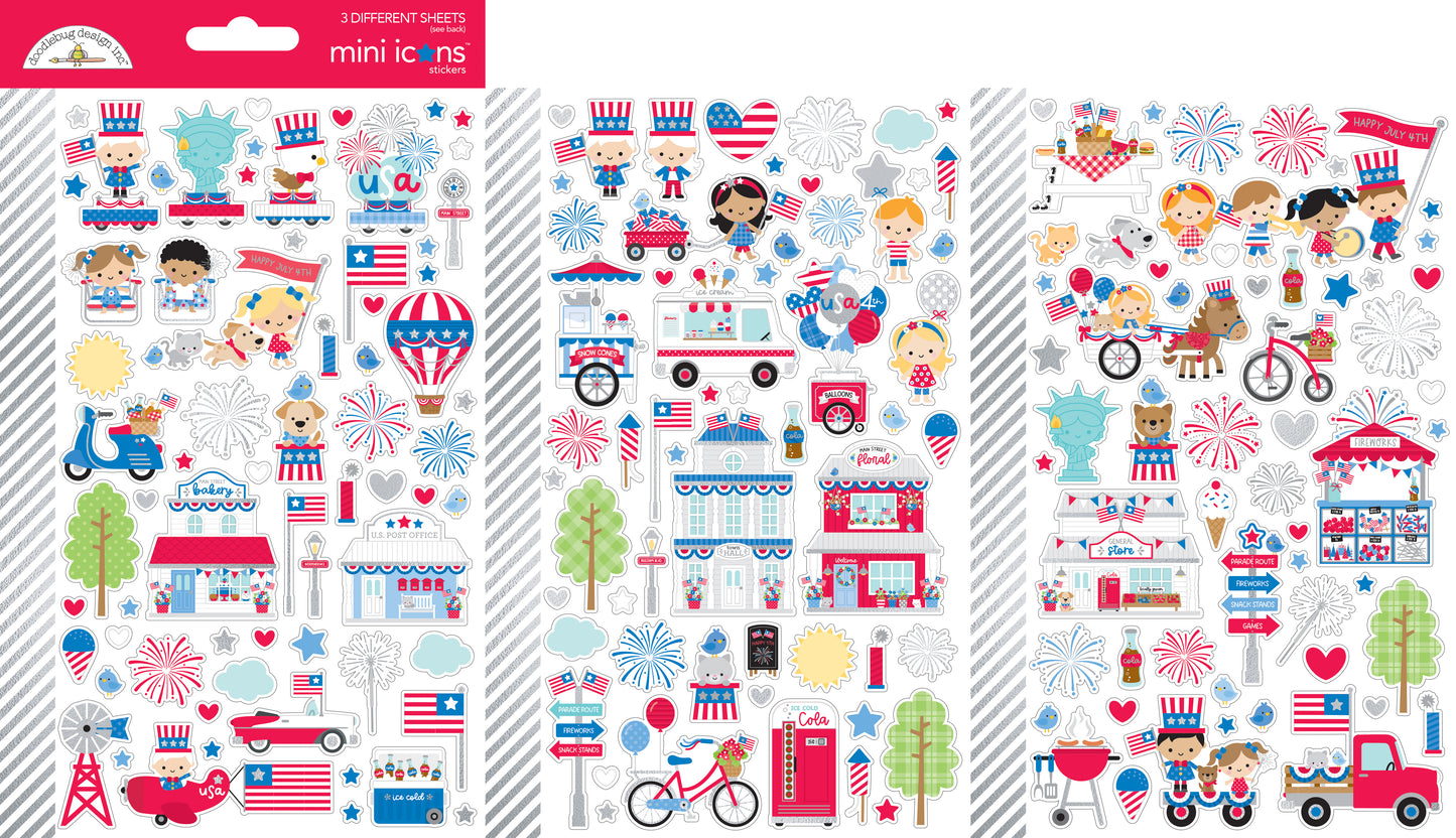 Doodlebug Designs Mini Icons Hometown USA Stickers