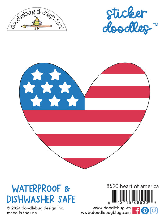 Doodlebug Heart of America Vinyl Sticker