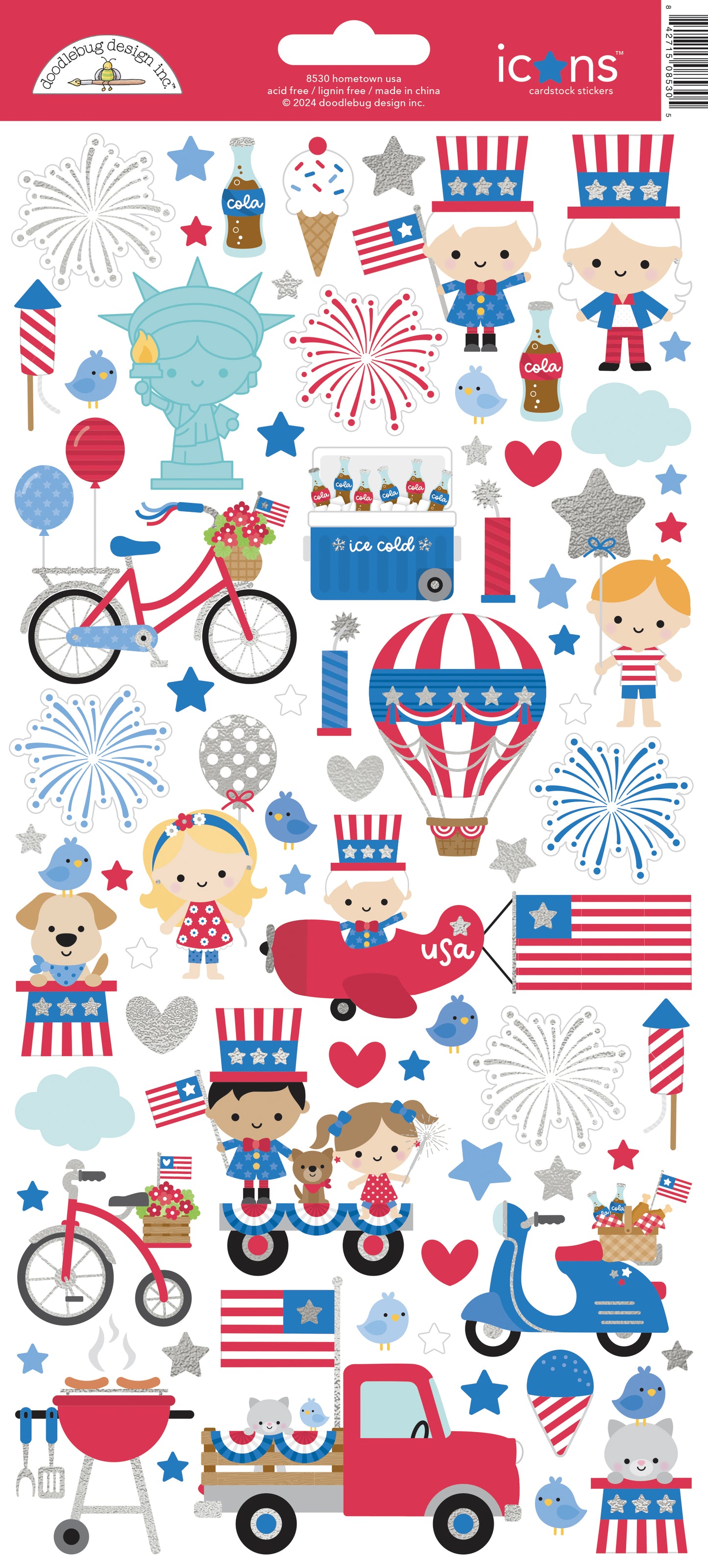 Doodlebug hometown USA Icon Stickers