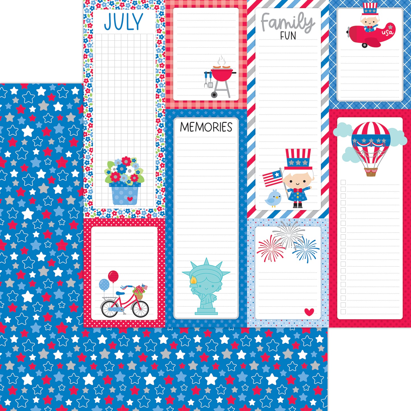 All Stars - Hometown USA Doodlebug Scrapbook Paper