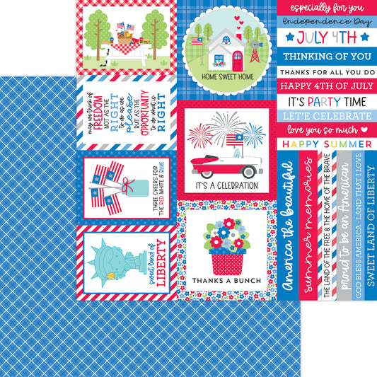 Hometown USA Blast of Blue Scrapbook Paper