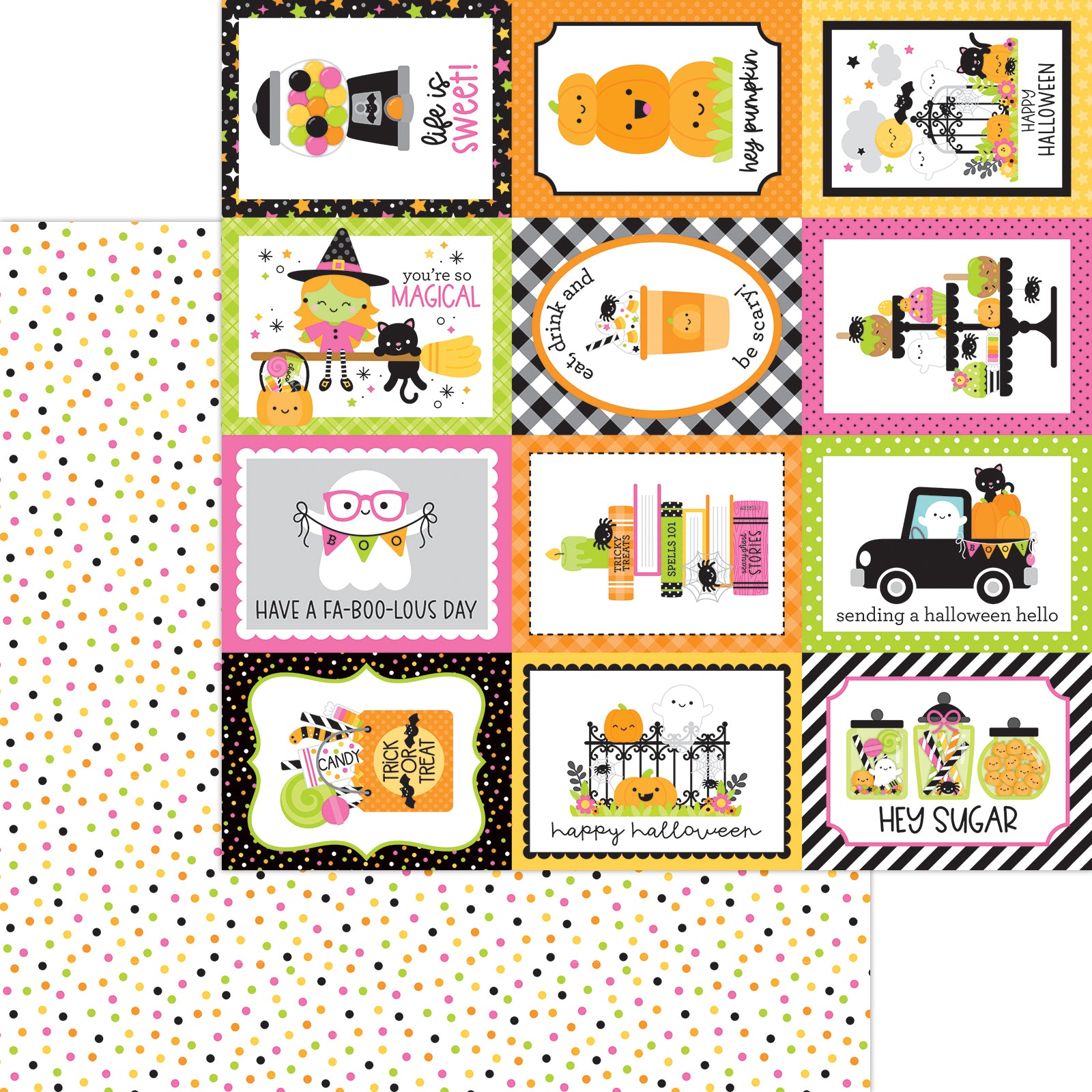 Doodlebug Hey Pumpkin Sprinkling of Fun Scrapbook Paper