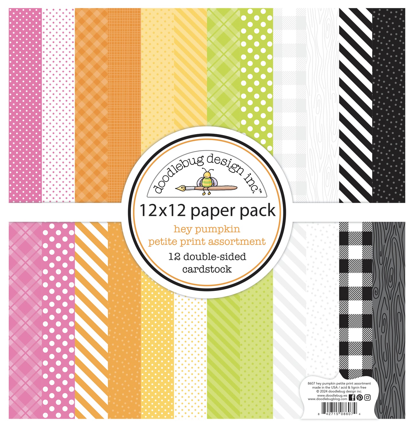 Doodlebug Designs Hey Pumpkin Petite Prints Scrapbook paper