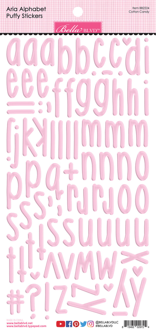 Bella Blvd Puffy Alphabet Stickers Cotton Candy