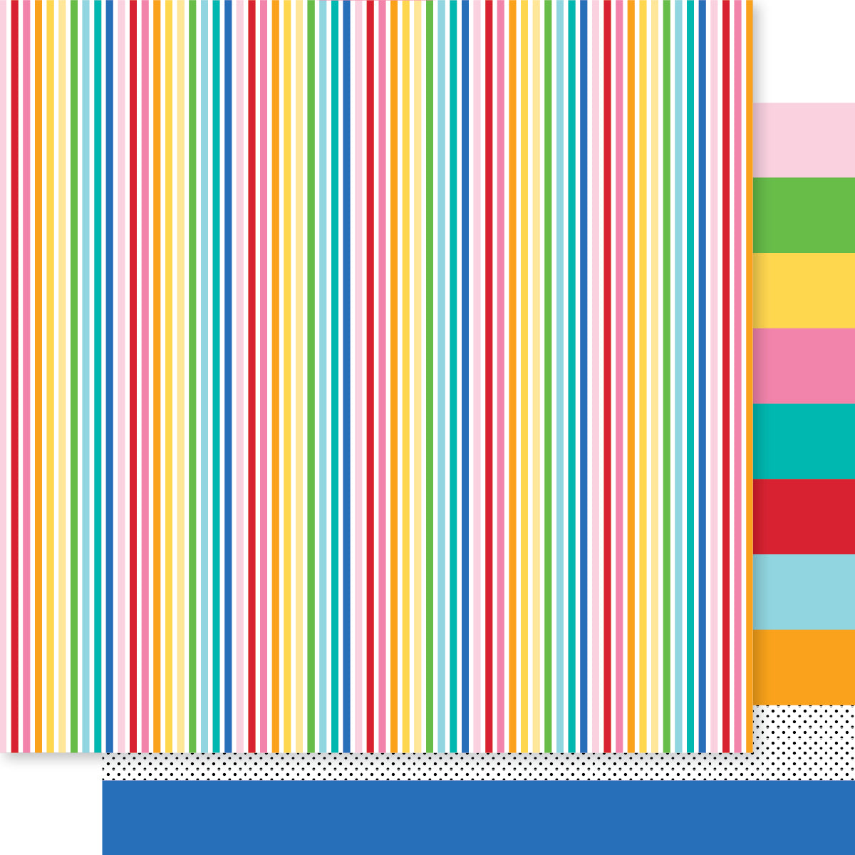 Birthday Bash Stripes Scrapbook Paper