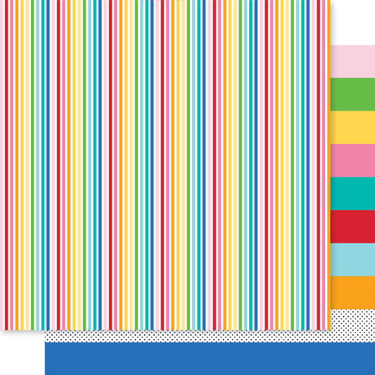 Birthday Bash Stripes Scrapbook Paper