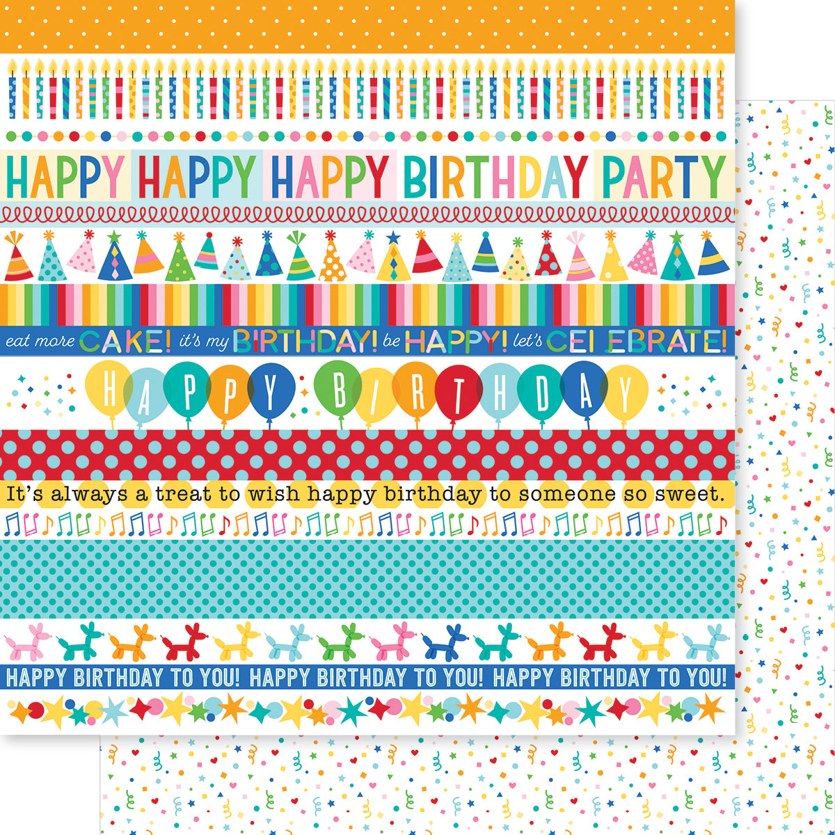 Birthday Bash Borders Scrapbook paper