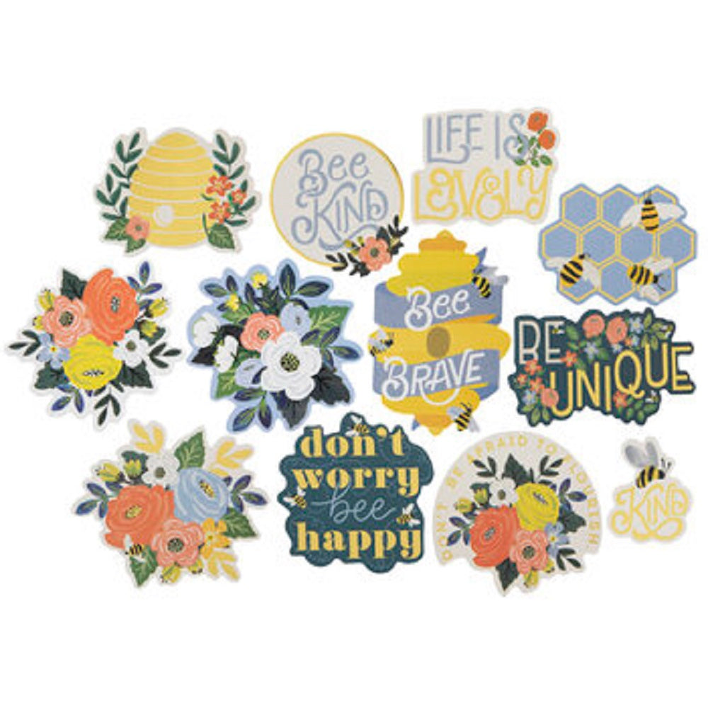 Floral Bee Die Cut Stickers