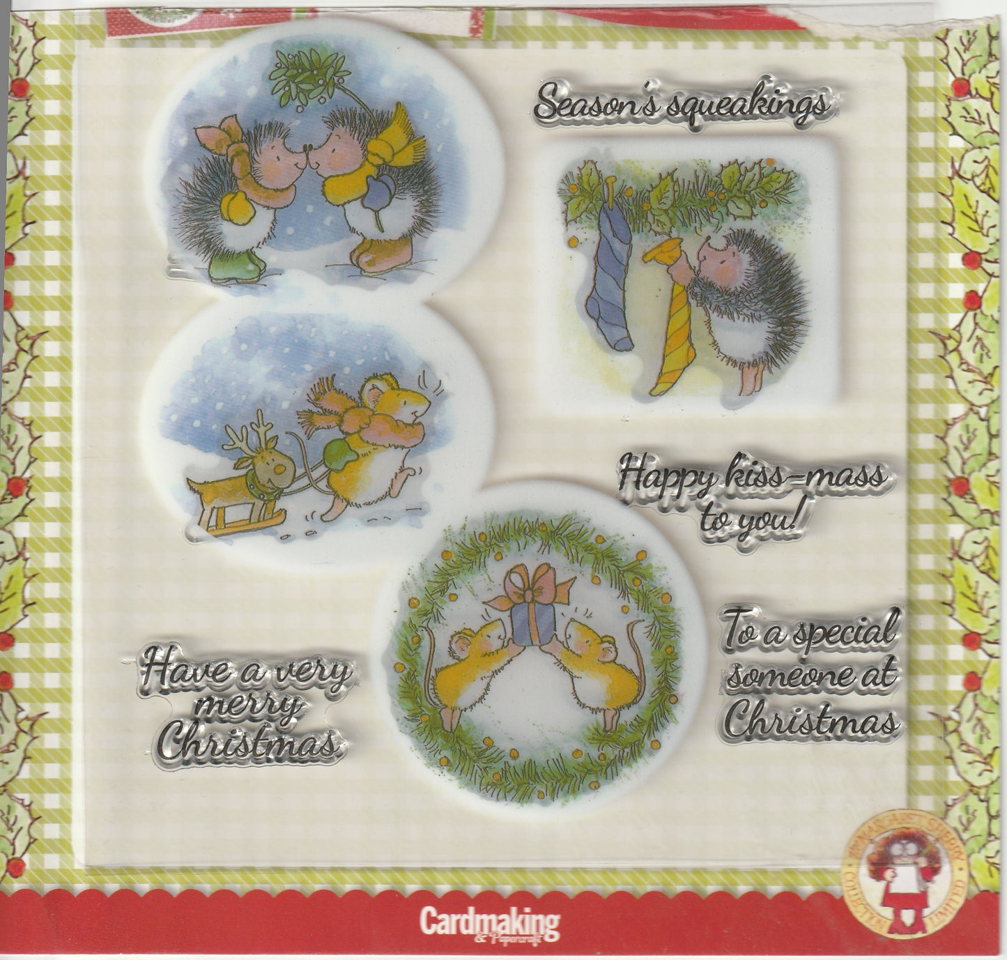 Christmas Hedgehogs and Mice Cling Stamps Set