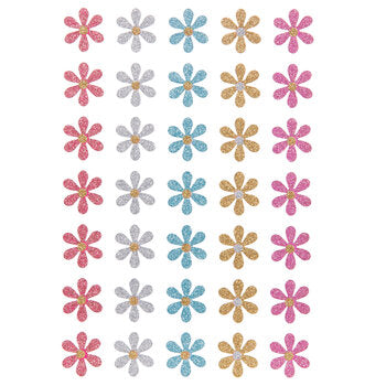 Glitter Daisy Stickers