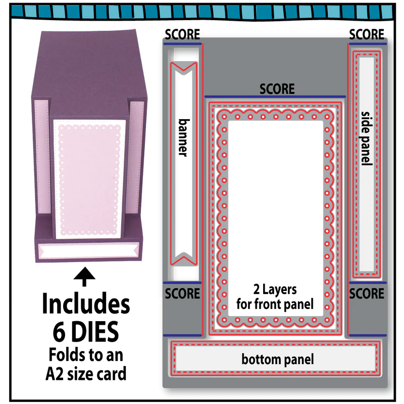 Dare2BArtzy Center Step Card Die Set