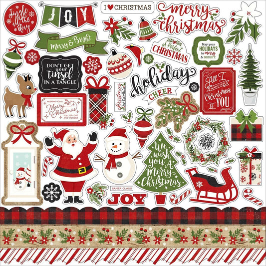 A Perfect Christmas 12x12 Element Stickers by Echo Park