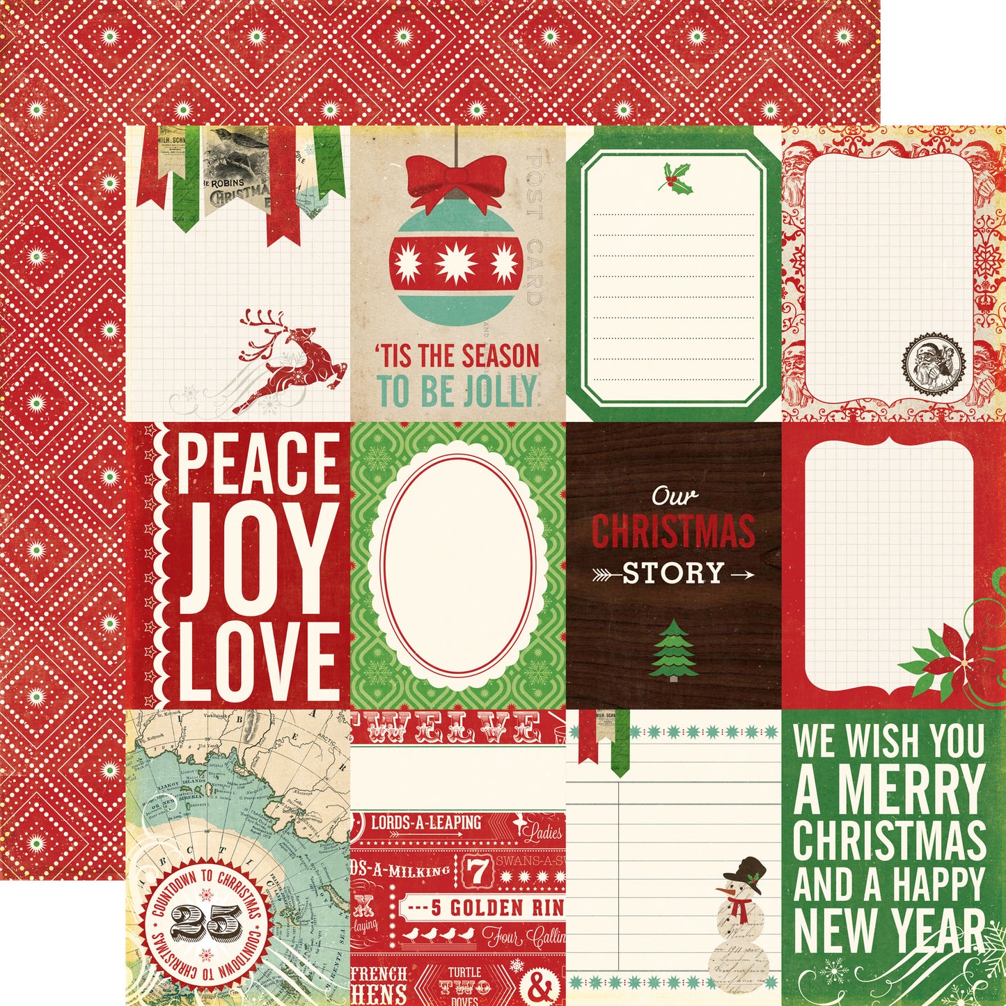 Christmas Reflections - Christmas Story 12x12 Scrapbook Paper - 5 Sheets