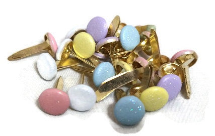 Pastel Glitter round Brads Paper Fasteners