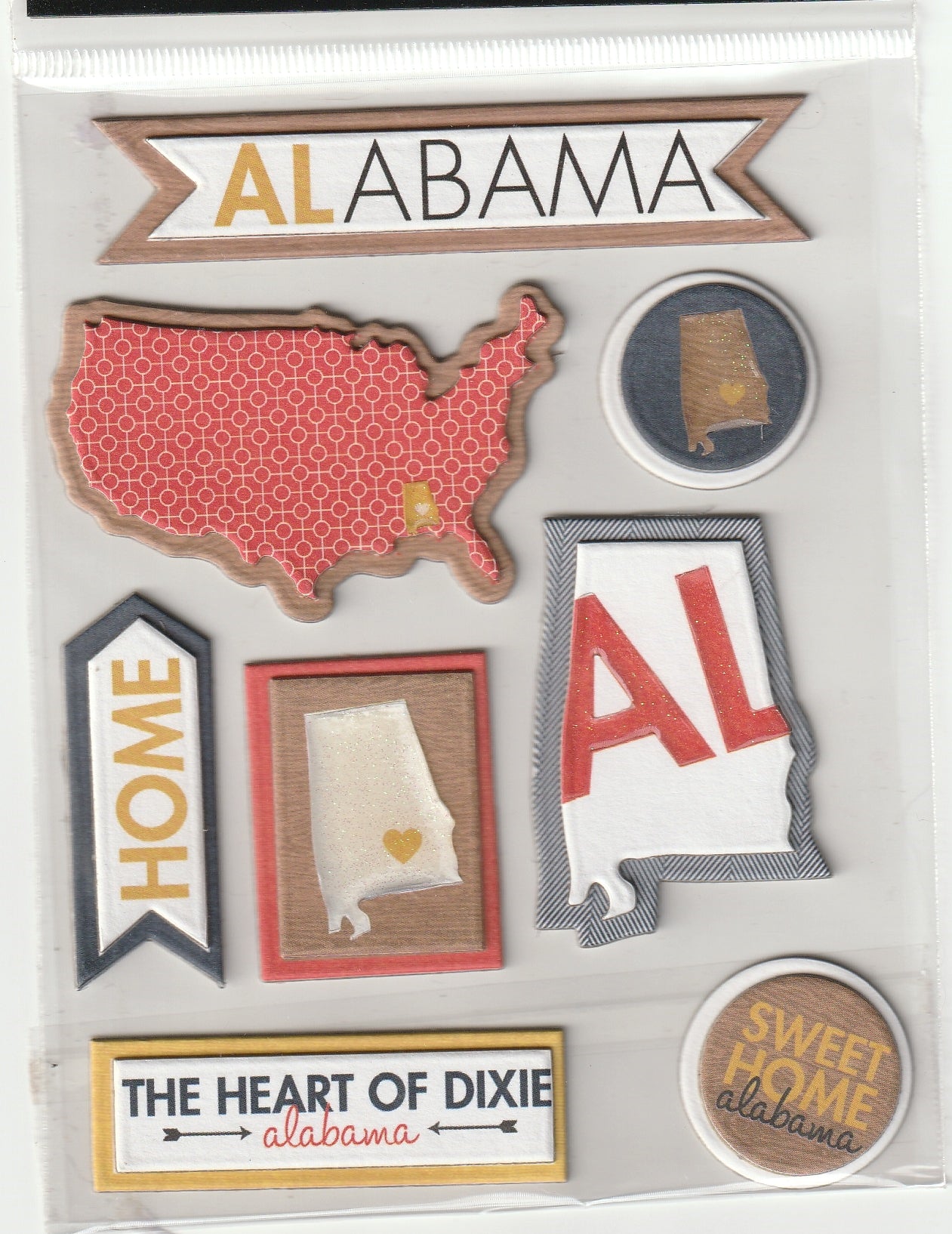 Alabama State Scrapbooking Stickers