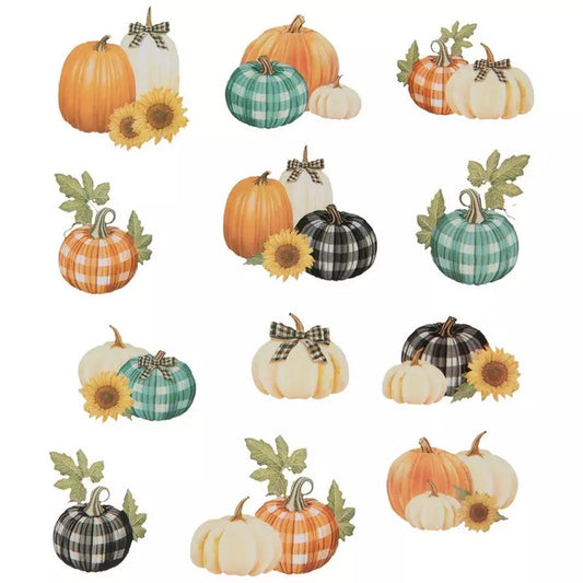 Buffalo Plaid Pumpkin Stickers