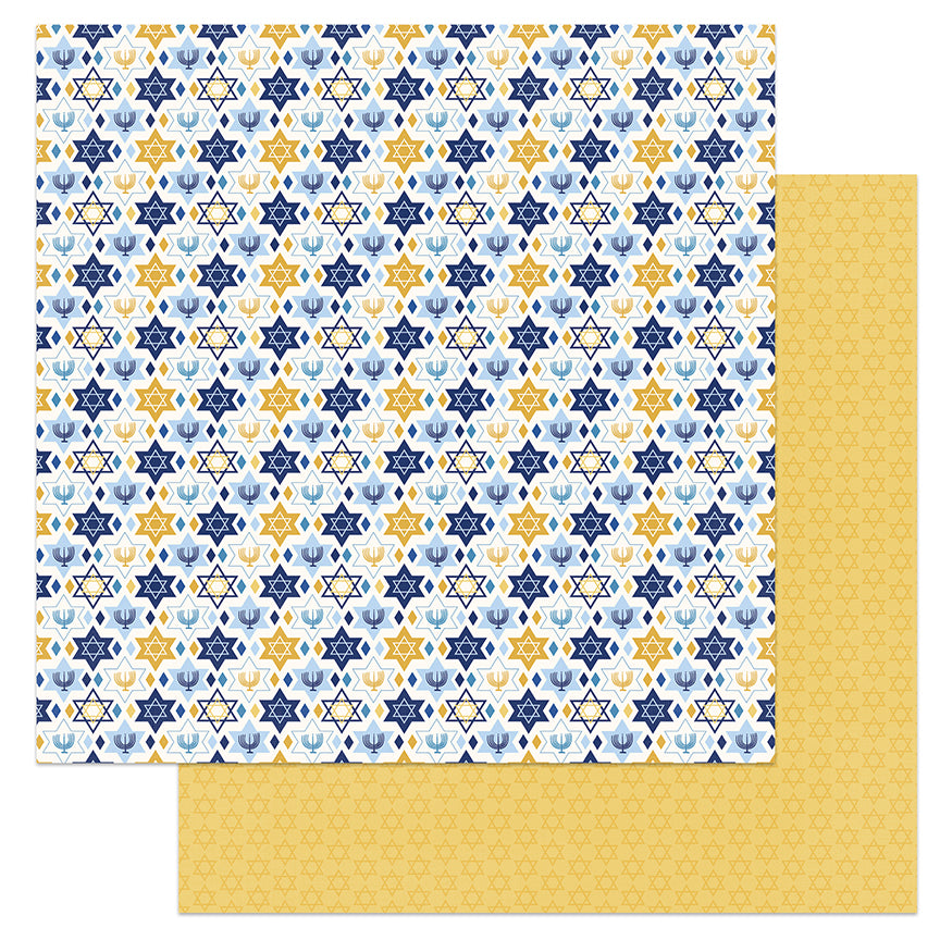 Festival of Lights Hanukkah Menorah Scrapbook Paper