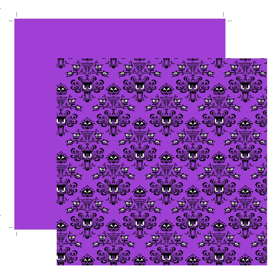 Purple Damask Mansion Eyes Scrapbook Paper