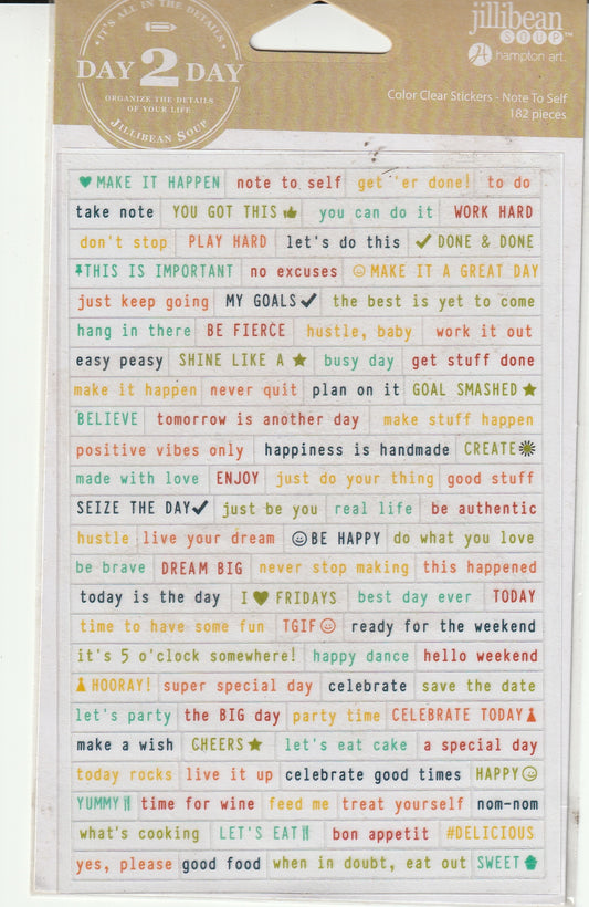 Day2Day Planner Word Strip Stickers