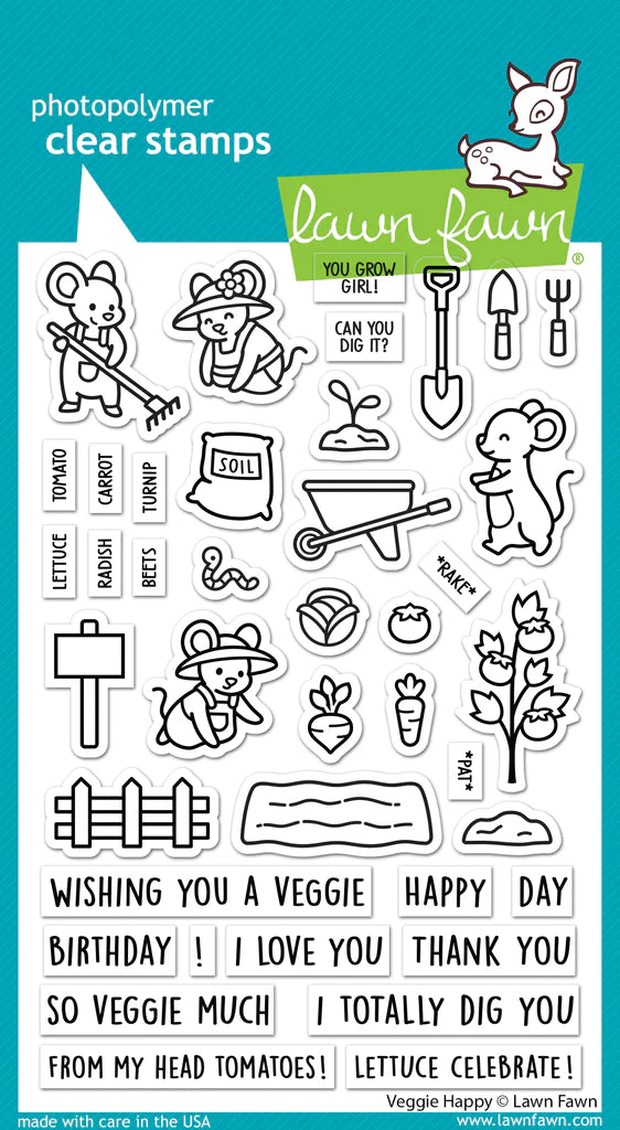 Lawn Fawn Veggie Happy Stamp Set