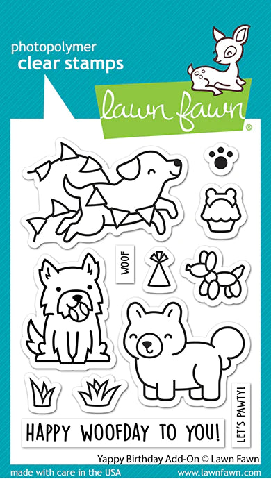 Lawn Fawn Yappy Birthday Add On Stamps