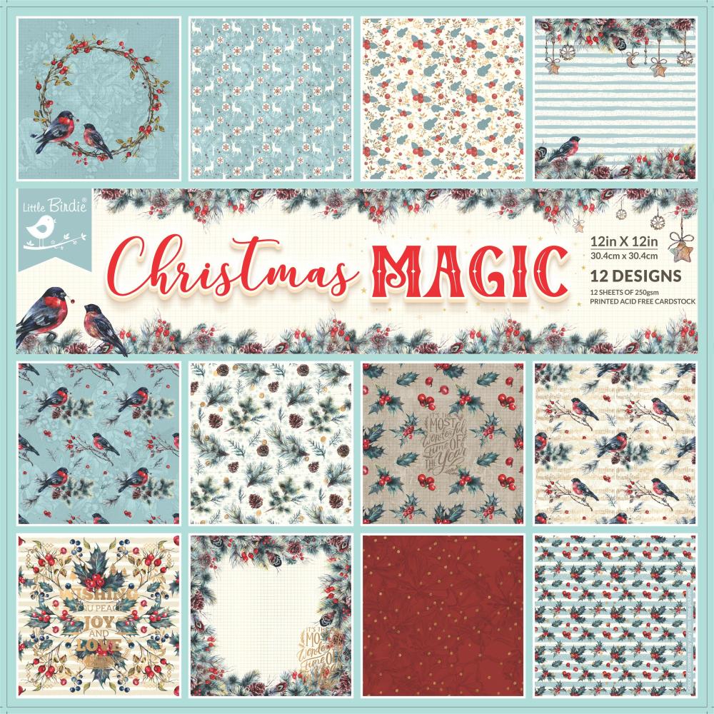 Little Birdie Christmas Magic Scrapbook Paper Set