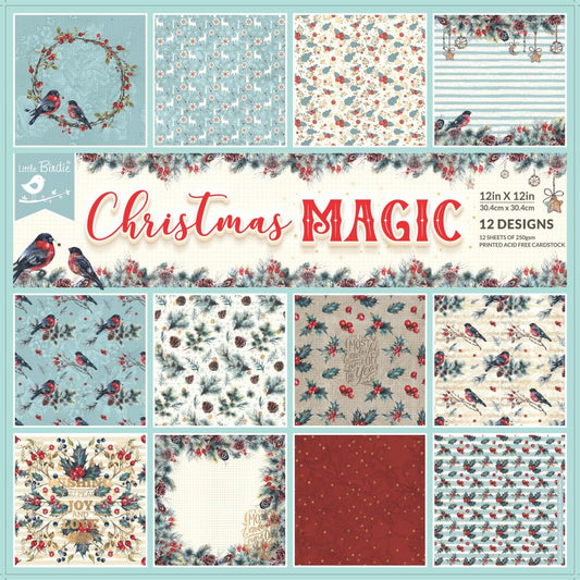 Little Birdie Christmas Magic Scrapbook Paper Set