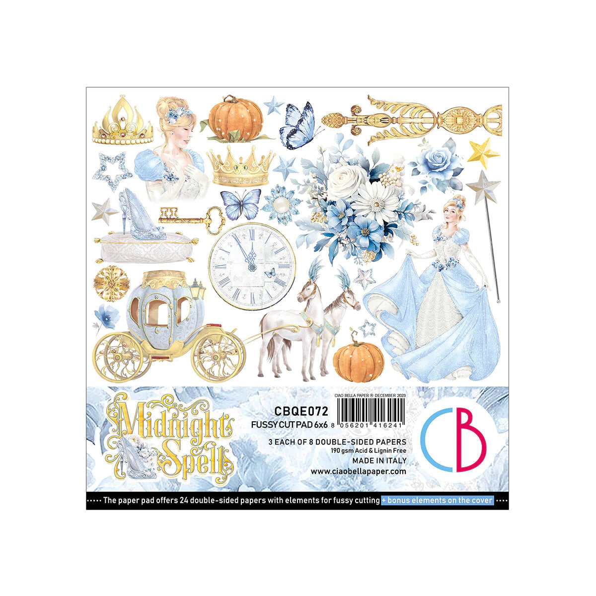 Cinderella Midnight Spell Fussy Cut Pad