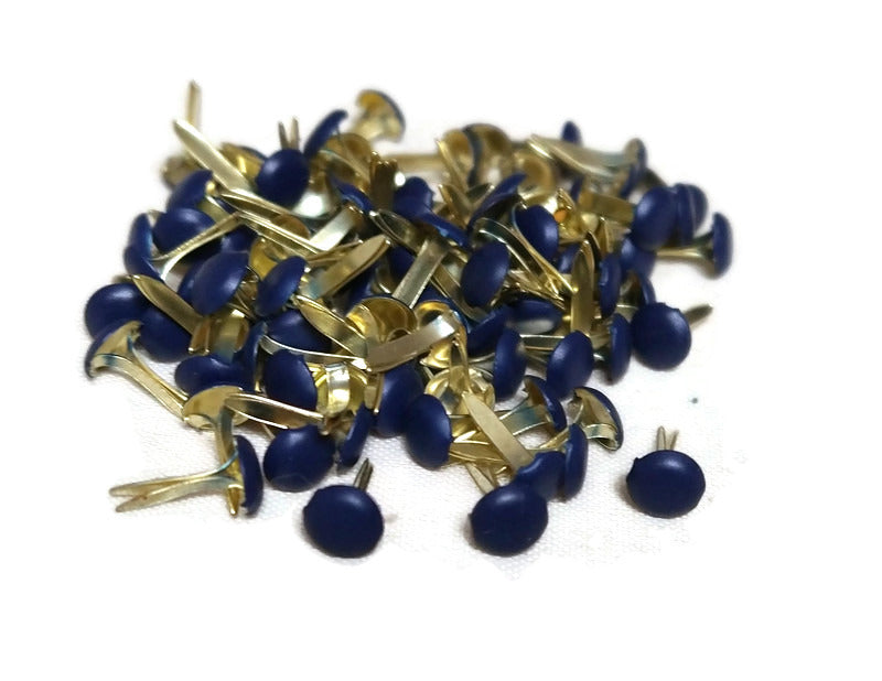 Navy Blue Mini Round Brads