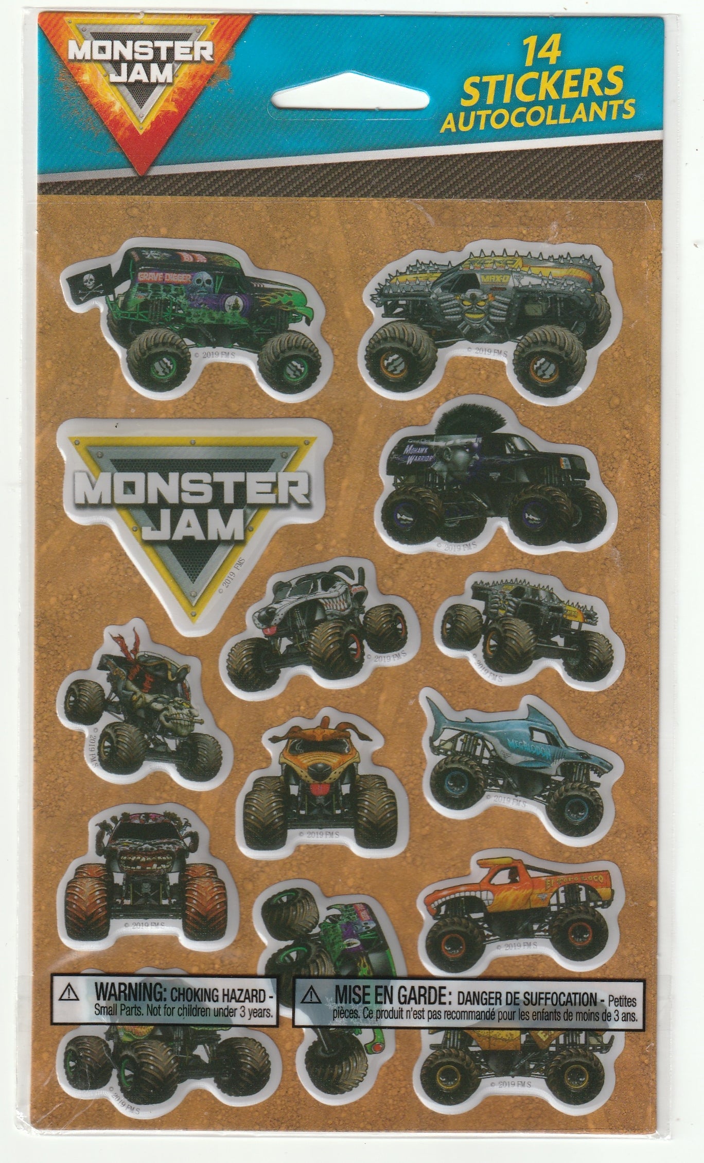 Puffy Monster Truck Stickers