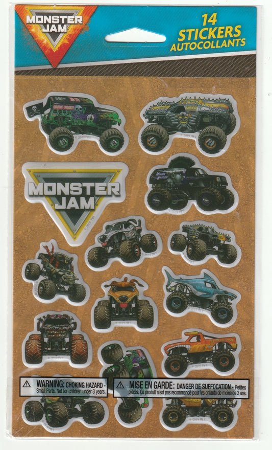 Puffy Monster Truck Stickers