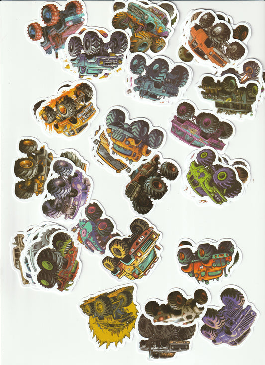 Monster Truck Die Cut Stickers - 50 Pieces