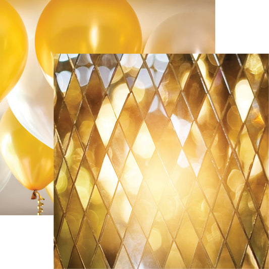 New Year Celebration - Gold Celebration Scrapbook Paper