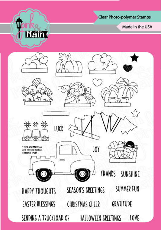 Pink and Main Seasonal Truck Stamp Set