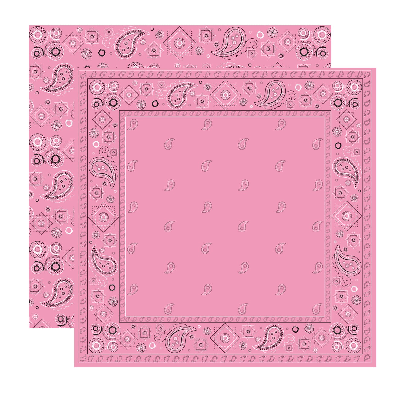 Pink Bandana Cowgirl Scrapbook Paper