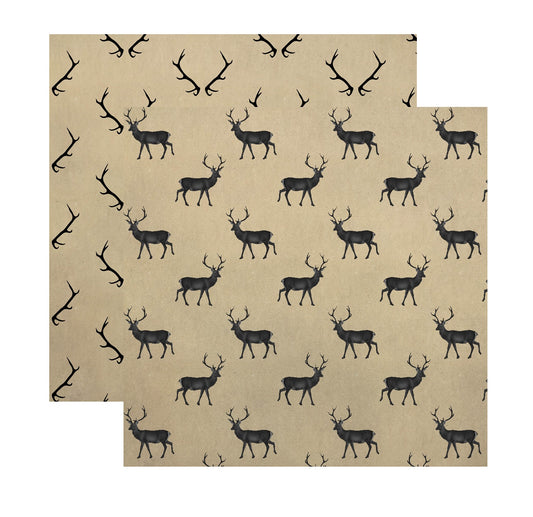 Lumberjack Buck/Antlers - Double Sided Paper 12x12