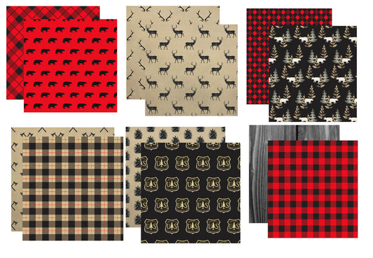 Lumberjack Scrapbook Paper Assortment Set