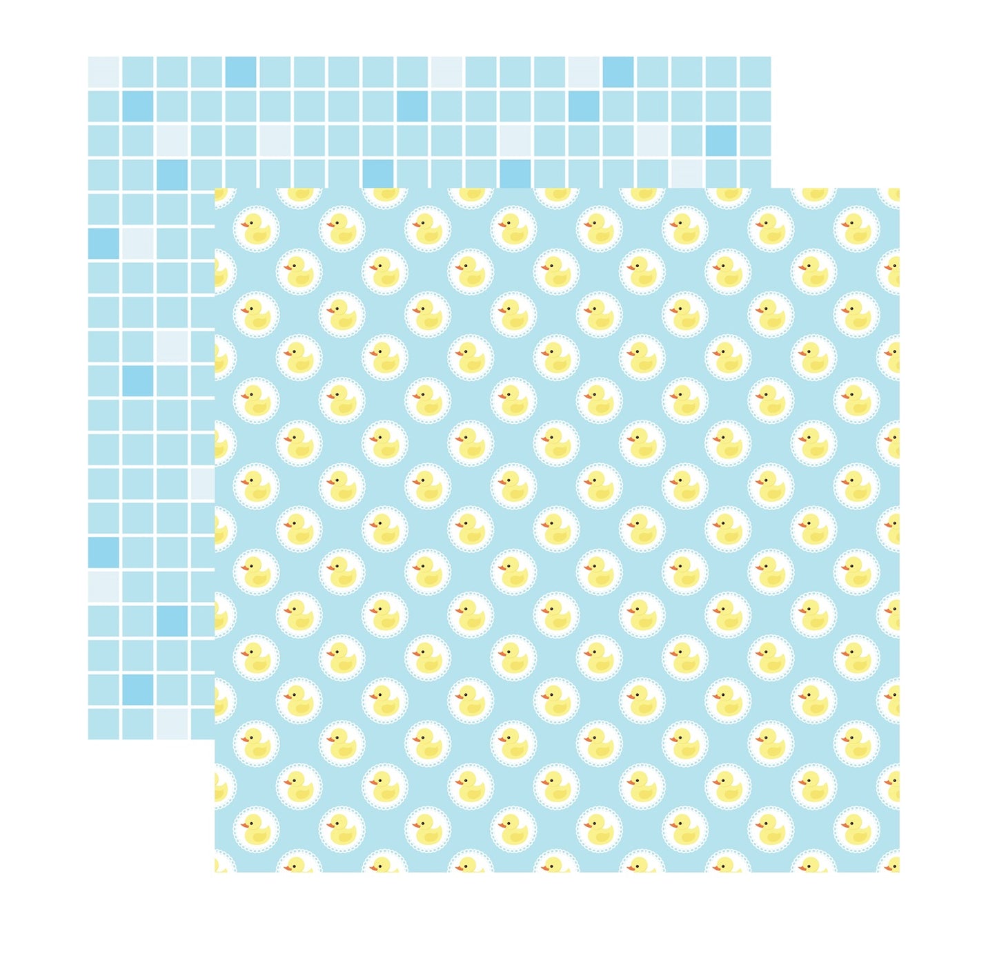 Rubber Ducks in Circles Scrapbook Paper