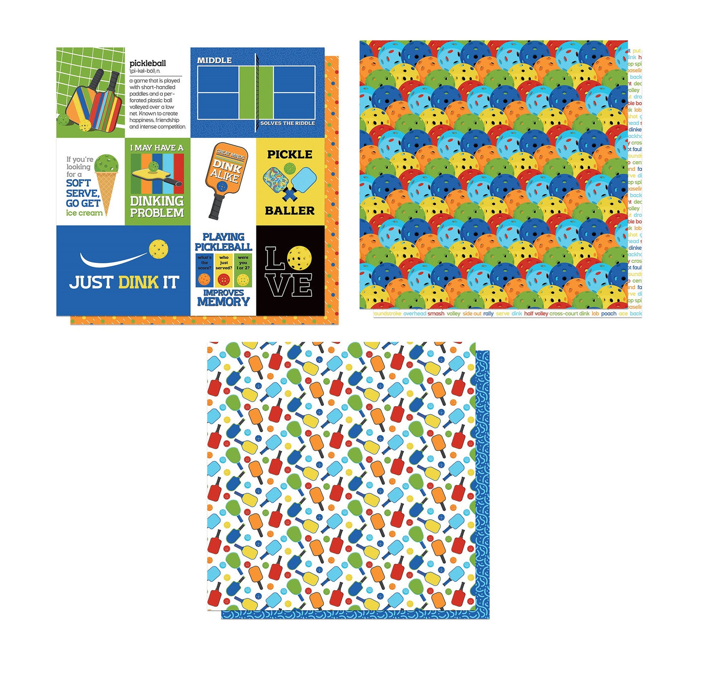 PIckleball Scrapbook Paper Set