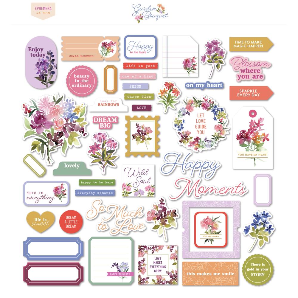 Pinkfresh Garden Bouquet Ephemera Die Cuts