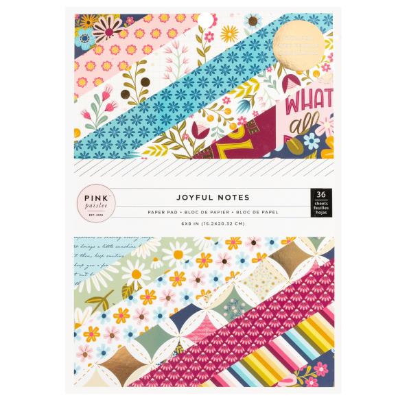 Joyful Notes 6x8 Foiled Paper Pad - 36 Sheets - Pink Paislee