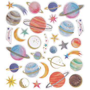 Planets and Stars Foiled Stickers