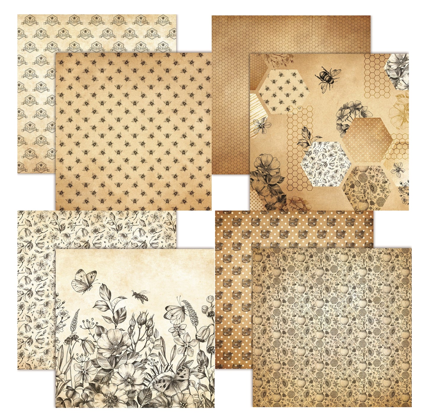 Reminisce Bee Happy Scrapbook Paper Assortment